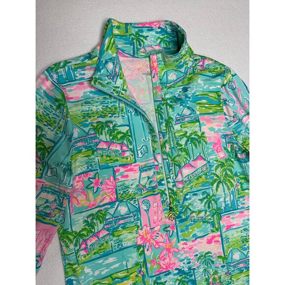 Lilly Pulitzer Claudia UPF 50+ fabric, High Tide Navy Honda print dress large - Picture 10 of 15
